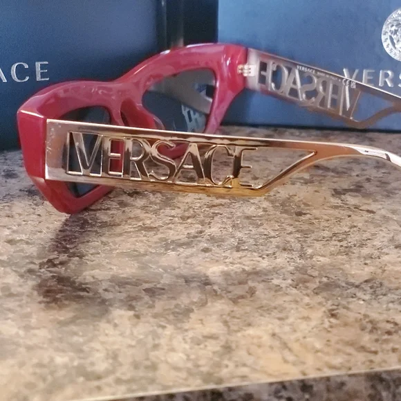 Versace Red and Gold Cat Eye Sunglasses Versace Sunglasses MOD.4432-U 5388/87 Gold Red Cat Eye w  main image 4